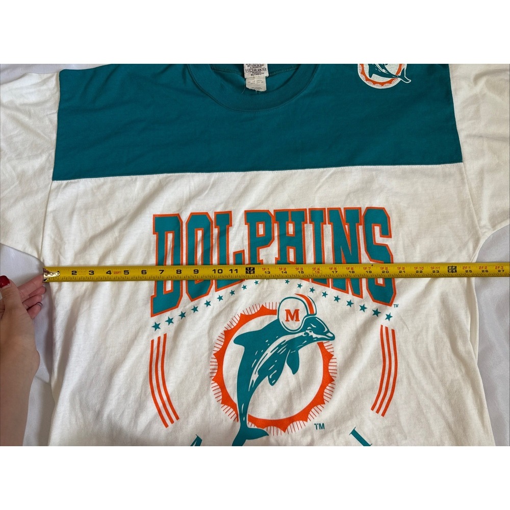 Vintage Miami Dolphins Nutmeg Mills Oversized Shirt Men's Large 1994 - Picture 4 of 14